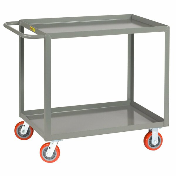 Little Giant Flat Handle Utility Cart, Steel, 2 Shelves, 2000 lb LGL30486PY